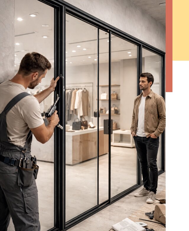 Стеклянные перегородки для магазинов в Южноуральске от 8968 руб. под ключ | ОТДЕЛОЧНИК-Жрк