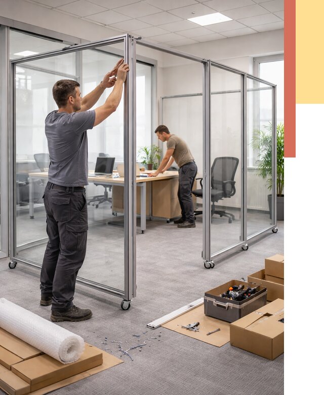 Мобильные офисные перегородки в Южноуральске от 13670 руб. — установка под ключ | ОТДЕЛОЧНИК-Жрк