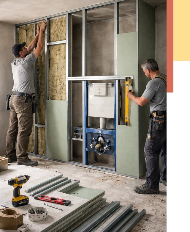 Установка сантехнических перегородок в Южноуральске от 9296 руб. | ОТДЕЛОЧНИК-Жрк