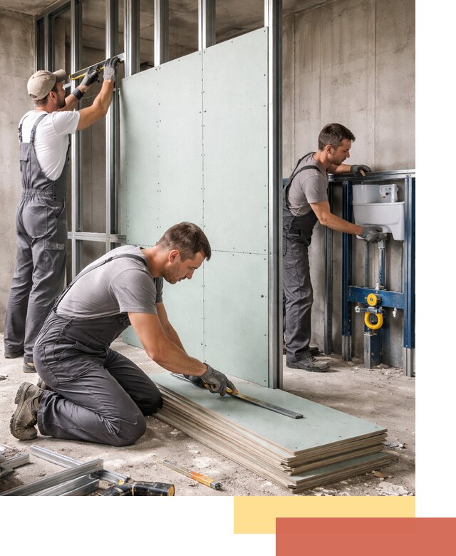 Монтаж и ремонт сантехнических перегородок в Южноуральске