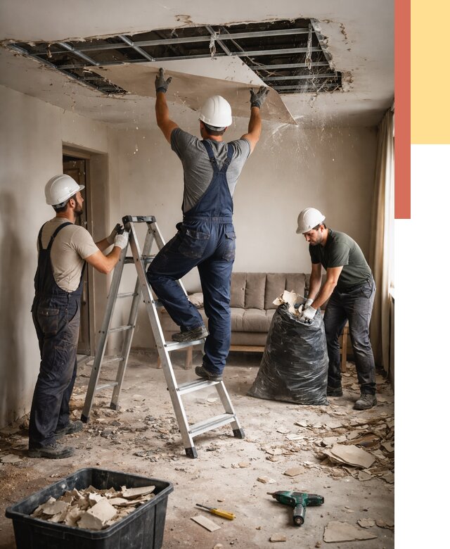 Демонтаж гипсокартонного потолка в Южноуральске от 459 руб. за м2 — ОТДЕЛОЧНИК-Жрк