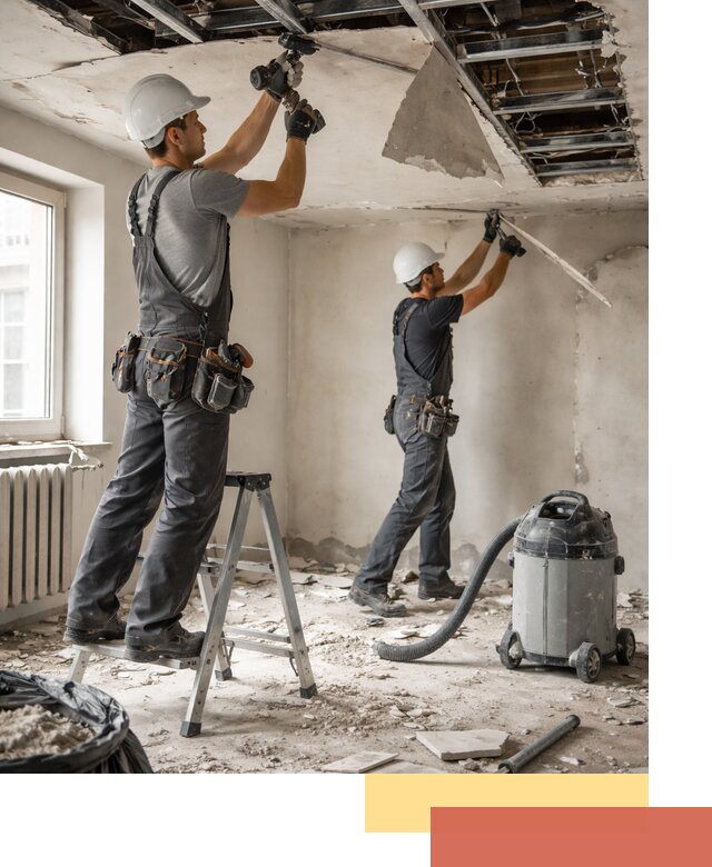 Демонтаж гипсокартонного потолка в Южноуральске быстро и аккуратно