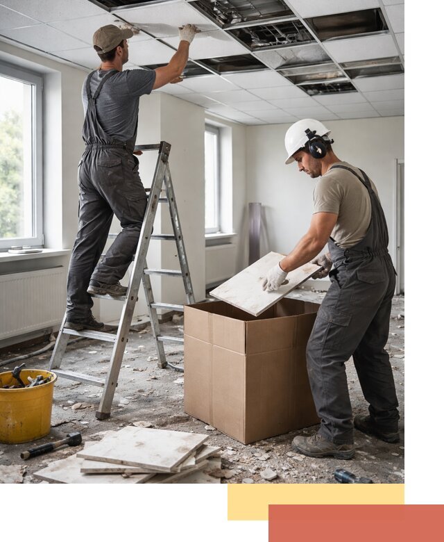 Демонтаж потолочной плитки в Южноуральске быстро и аккуратно