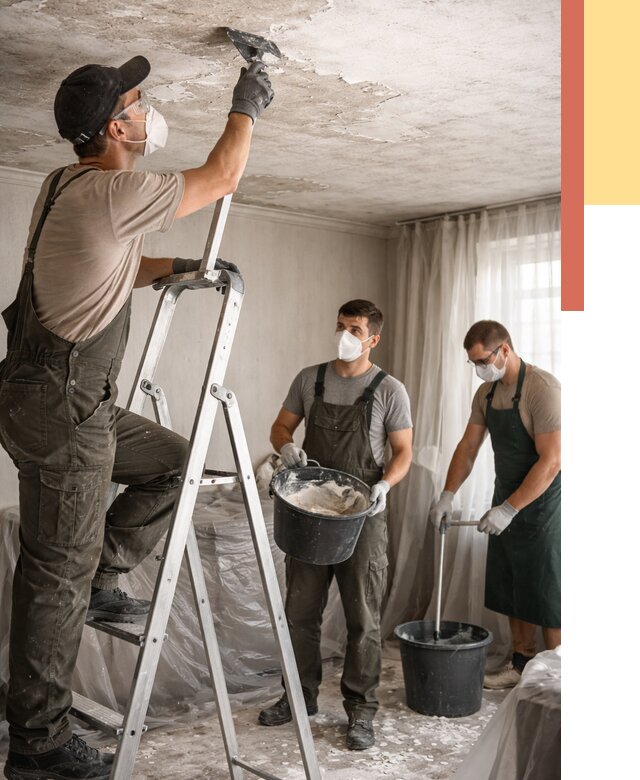 Удаление побелки с потолка в Южноуральске от 2734 руб. быстро и недорого | ОТДЕЛОЧНИК-Жрк