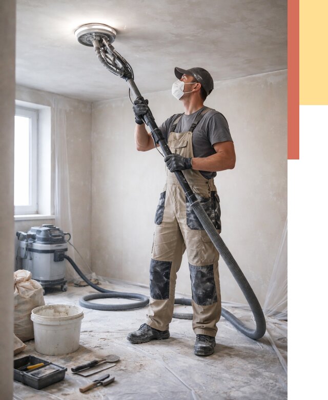 Шлифовка потолка в Южноуральске от 3828 руб. — услуги шлифования потолка | ОТДЕЛОЧНИК-Жрк