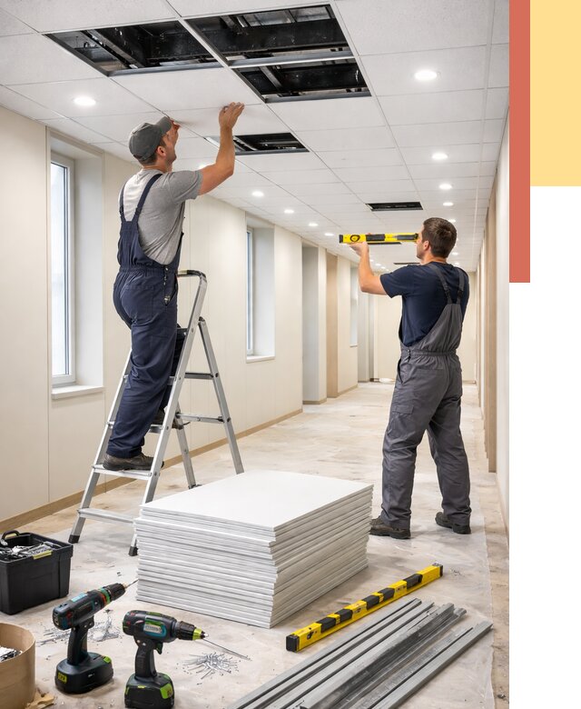 Ремонт потолка Армстронг в Южноуральске от 4921 руб. — быстро и недорого | ОТДЕЛОЧНИК-Жрк