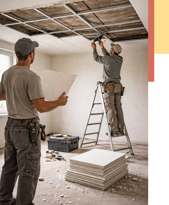 Замена плит подвесного потолка в Южноуральске от 1914 руб. быстро и недорого | ОТДЕЛОЧНИК-Жрк