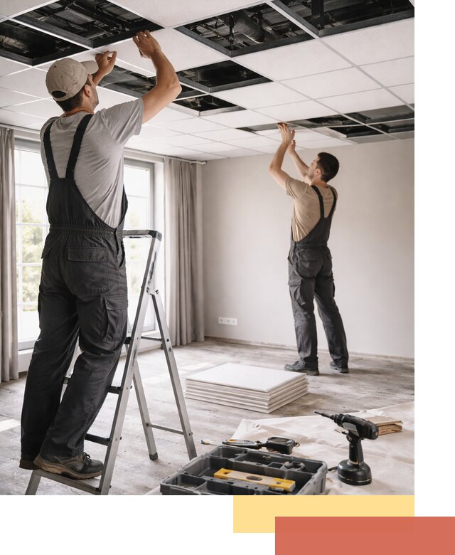 Замена плит подвесного потолка в Южноуральске быстро и качественно