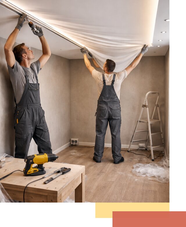 Монтаж натяжного потолка с подсветкой в Южноуральске цена и сроки