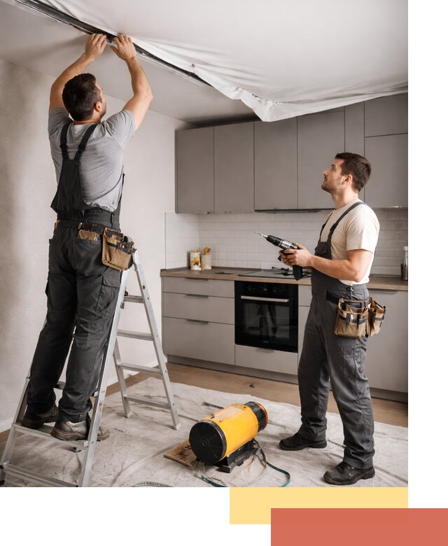 Монтаж натяжного потолка на кухне в Южноуральске