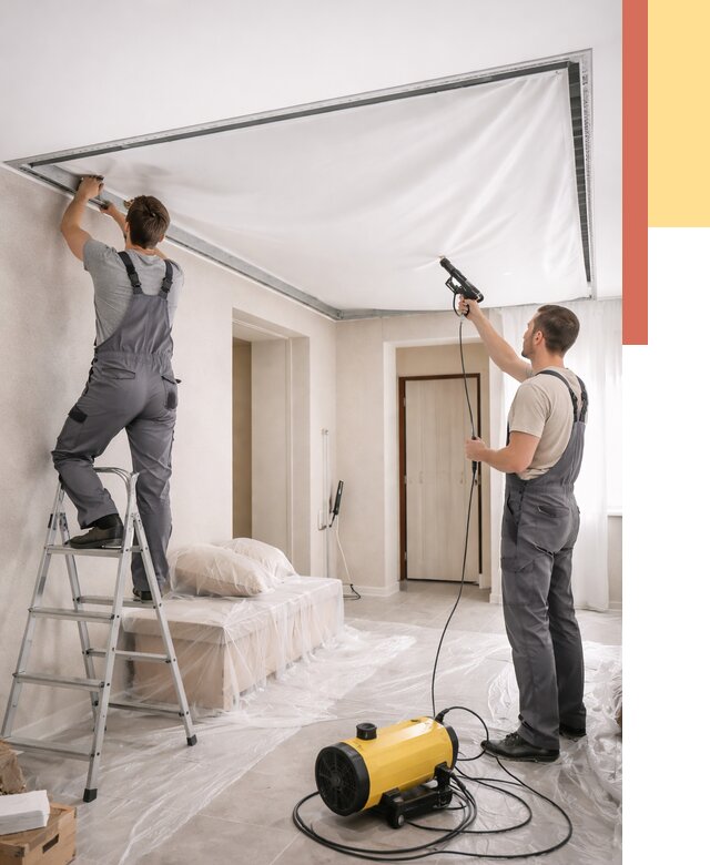 Монтаж натяжного потолка в прихожей в Южноуральске от 2898 руб. под ключ | ОТДЕЛОЧНИК-Жрк