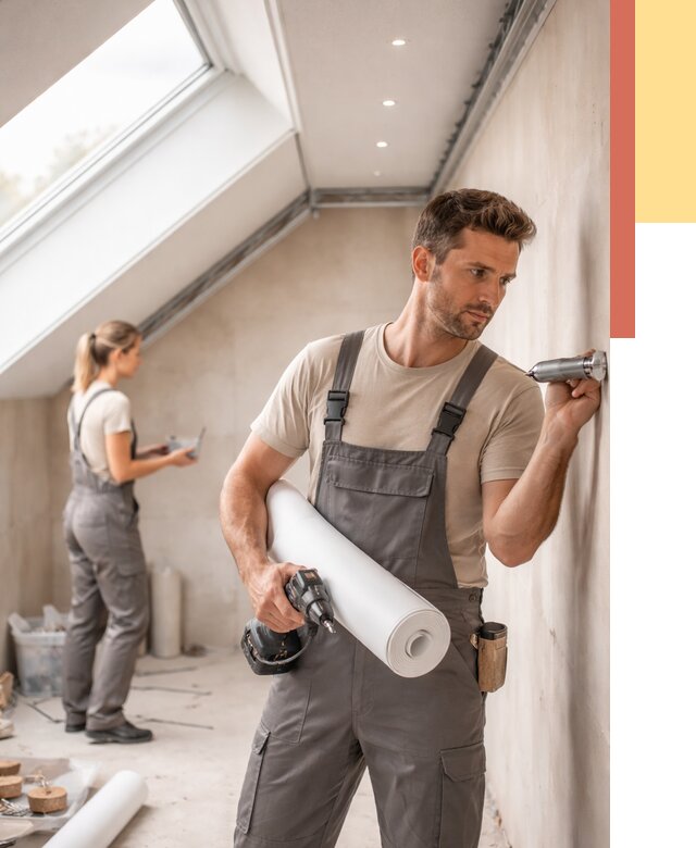 Монтаж натяжного потолка на мансарде в Южноуральске от 3828 руб. | ОТДЕЛОЧНИК-Жрк