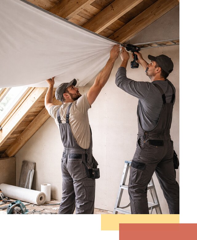 Монтаж натяжного потолка в мансарде в Южноуральске