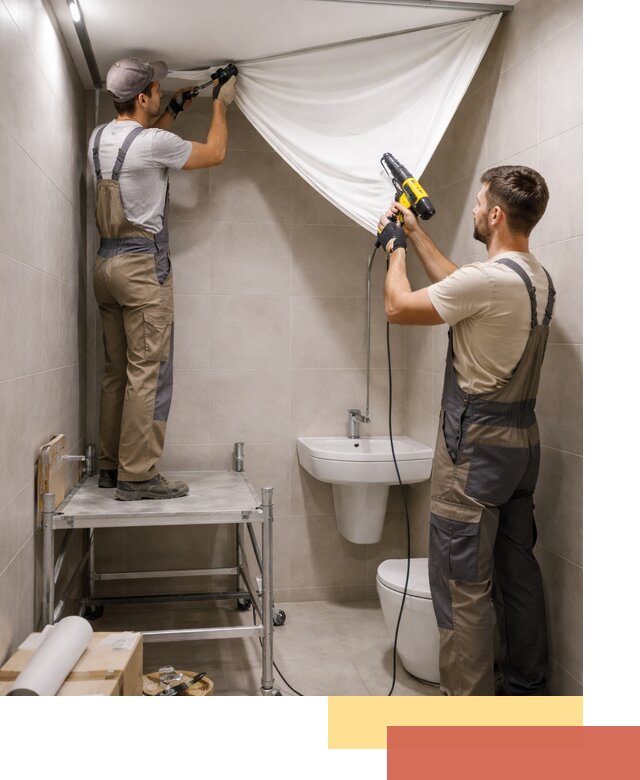 Монтаж натяжного потолка в санузле в Южноуральске