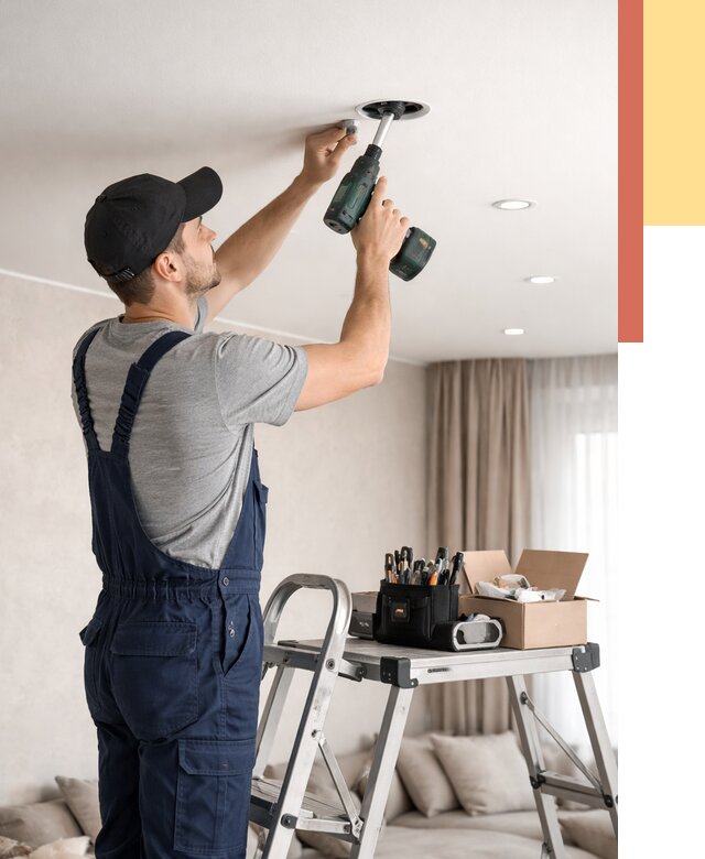 Установка и монтаж точечных светильников в натяжной потолок в Южноуральске от 1968 руб. | ОТДЕЛОЧНИК-Жрк