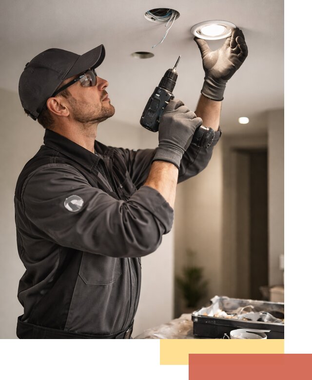 Установка точечных светильников в натяжной потолок в Южноуральске