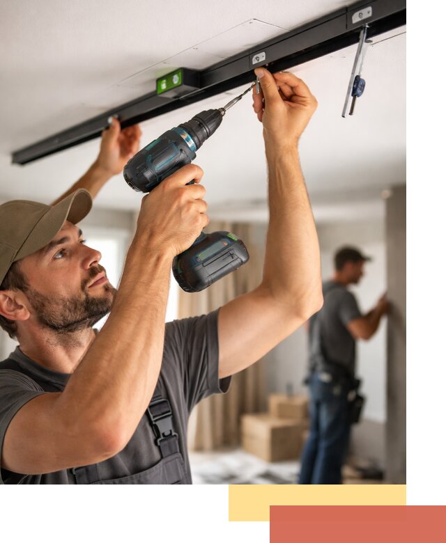 Установка трековых светильников в натяжной потолок в Южноуральске