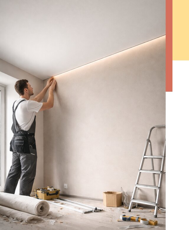 Теневые натяжные потолки в Южноуральске от 8968 руб. под ключ | ОТДЕЛОЧНИК-Жрк