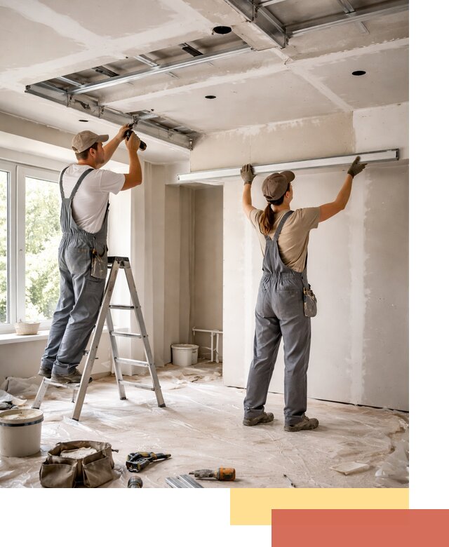 Монтаж многоуровневого потолка из гипсокартона в Южноуральске