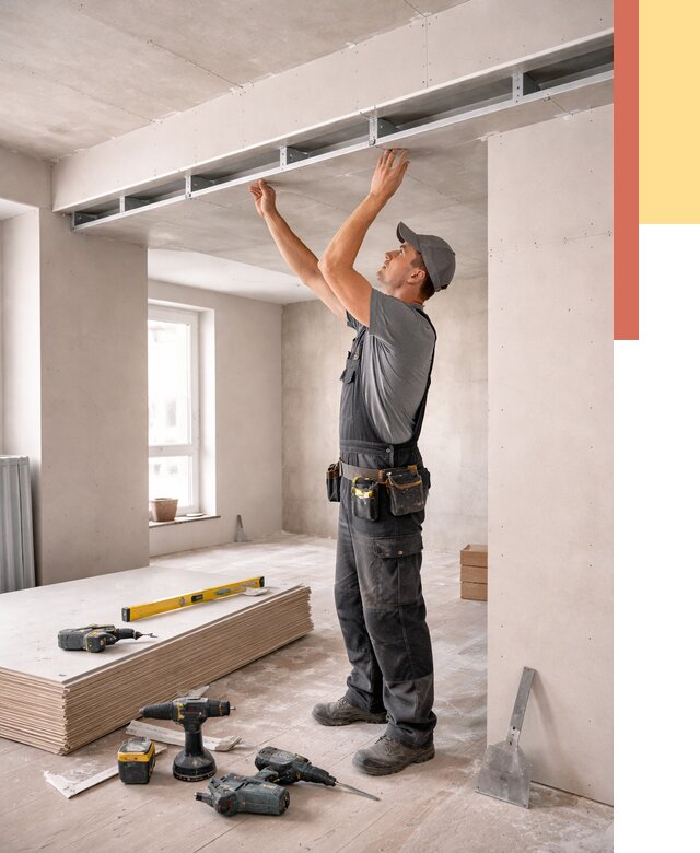 Потолок из гипсокартона с нишей в Южноуральске от 1367 руб. под ключ | ОТДЕЛОЧНИК-Жрк