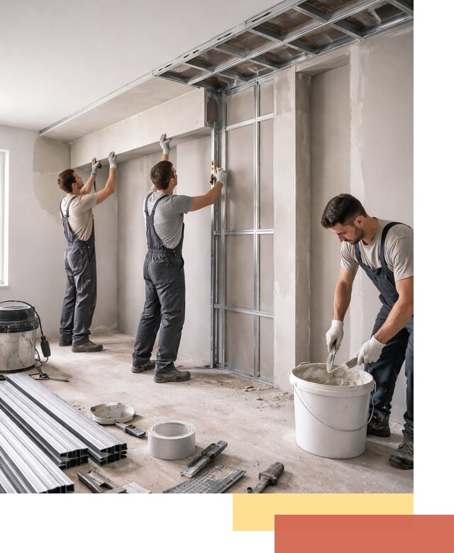 Монтаж потолка из гипсокартона с нишей в Южноуральске