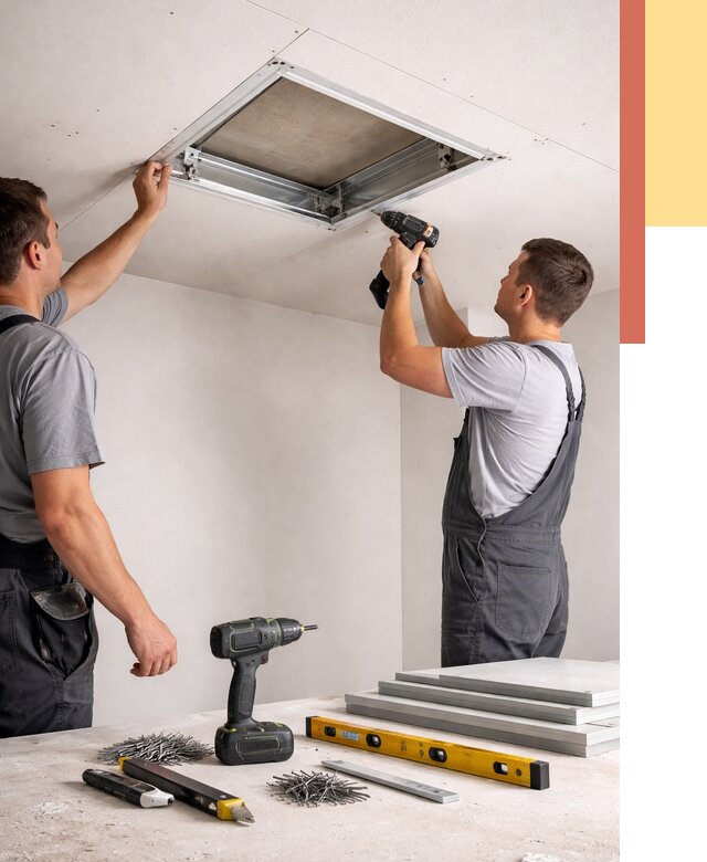 Установка люка в потолок ГКЛ в Южноуральске от 2734 руб. под ключ | ОТДЕЛОЧНИК-Жрк