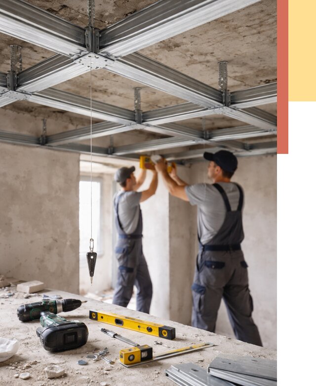 Монтаж каркаса потолка из профиля в Южноуральске от 4921 руб. — услуги ОТДЕЛОЧНИК-Жрк