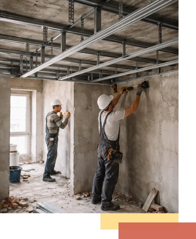 Монтаж каркаса потолка из профильного профиля в Южноуральске