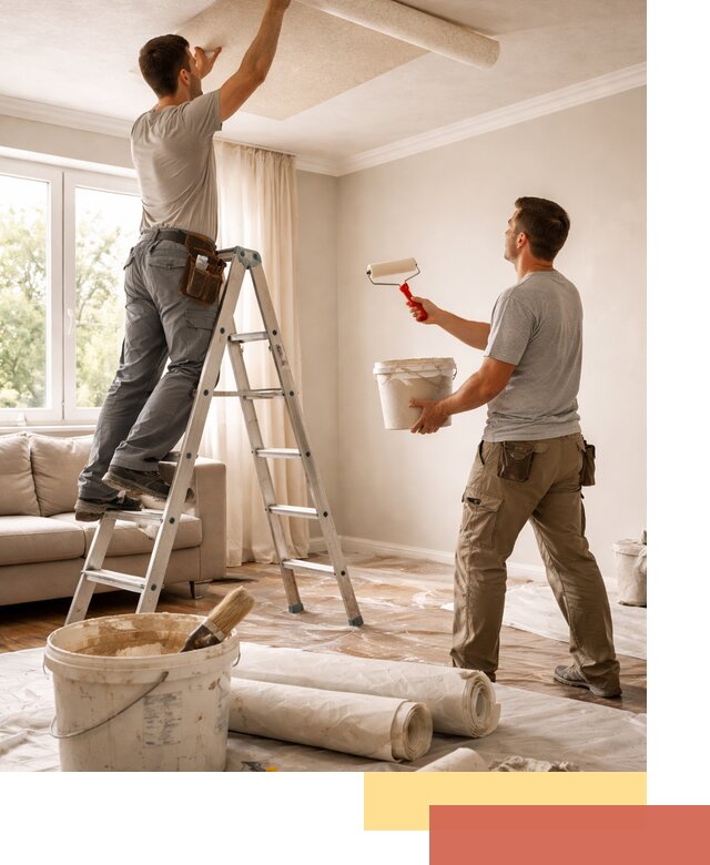 Поклейка обоев на потолок в Южноуральске — качественно и быстро