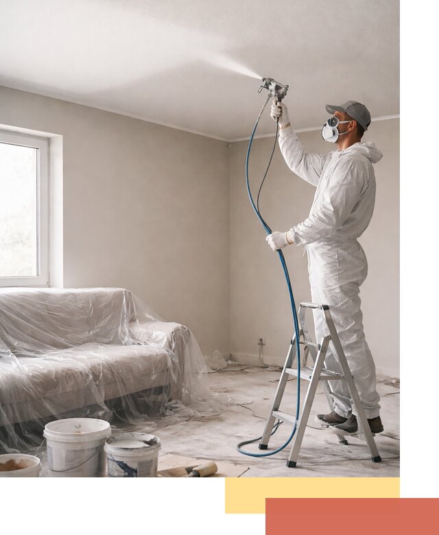 Покраска потолка краскопультом в Южноуральске быстро и качественно