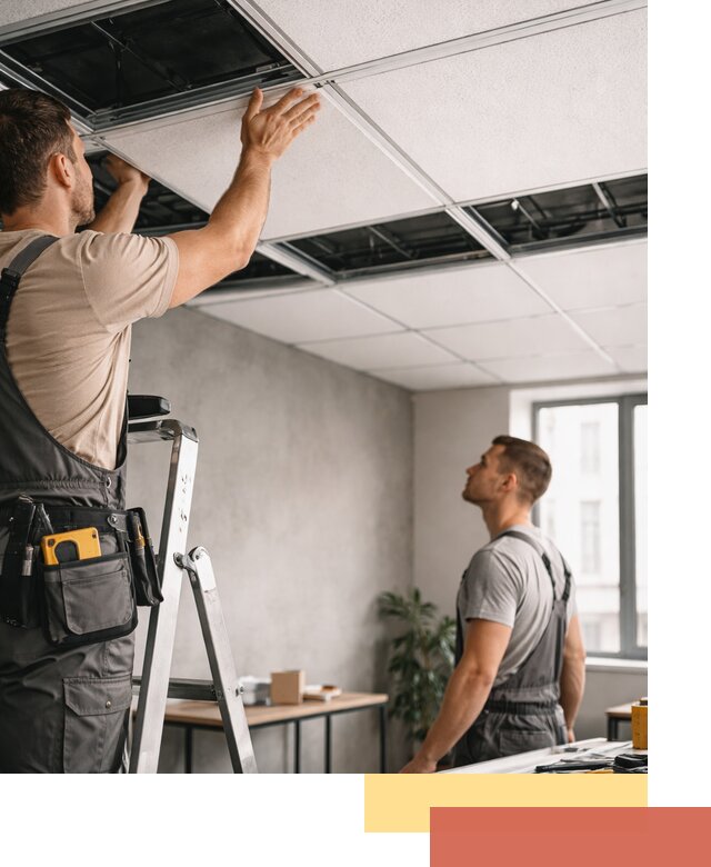 Монтаж потолочной плитки в Южноуральске качественно и в срок