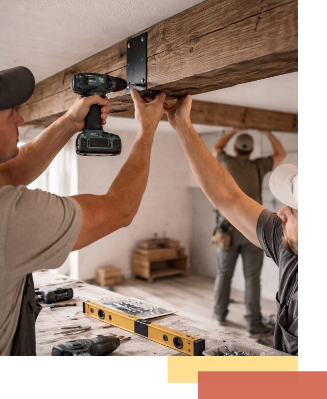 Монтаж декоративных потолочных балок в Южноуральске