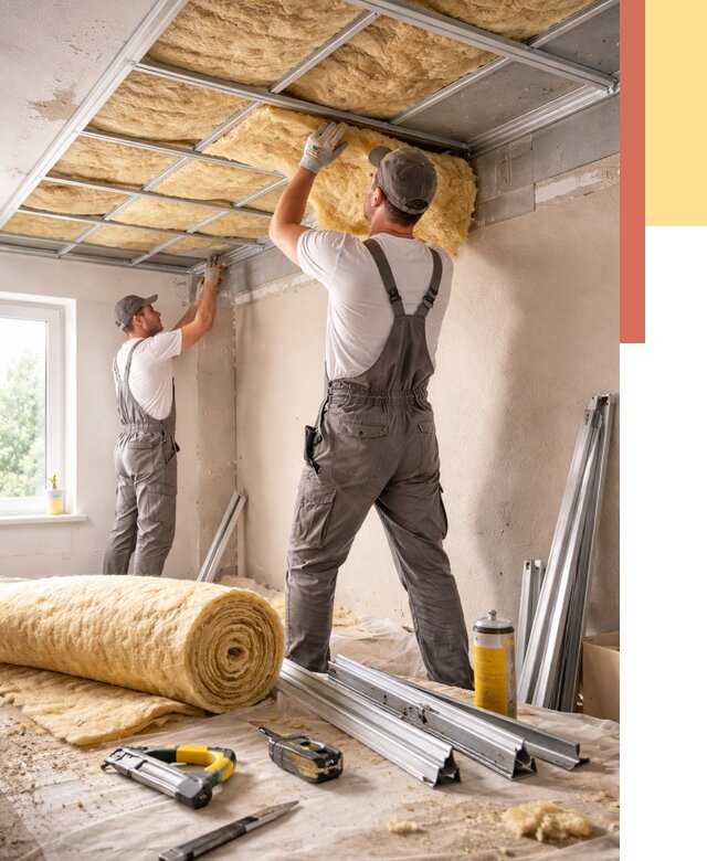 Утепление потолка в Южноуральске от 7874 руб/м2 — недорого, быстро, под ключ | ОТДЕЛОЧНИК-Жрк