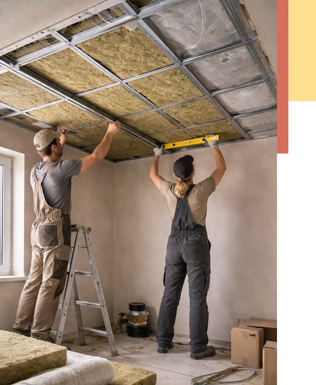 Шумоизоляция потолка в Южноуральске от 1367 руб. под ключ — услуги ОТДЕЛОЧНИК-Жрк